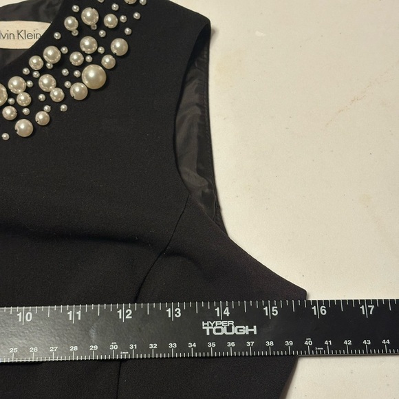 Calvin Klein Black Midi Dress with Embellished Neckline - Picture 6 of 10